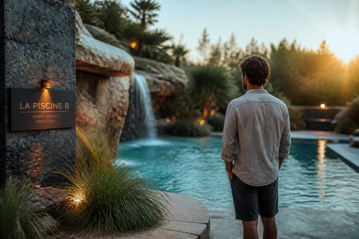 Piscine privée avec cascade naturelle Saint-Gilles